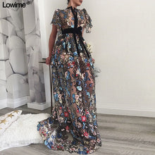 Load image into Gallery viewer, Printed Fabric Sexy Illusion Celebrity Red Carpet Dresses 2019 Long Sleeves Prom Dresses Custom Made vestido de festa